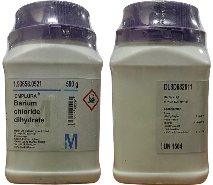 Barium Chloride 500 gm Merck, India Details