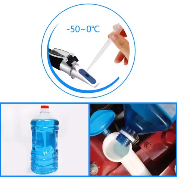Refractometer 0 50% for Methanol, Glass Resin