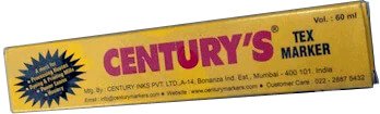 Century Textile Marker Pen, Red 2mm, 60ml in Box