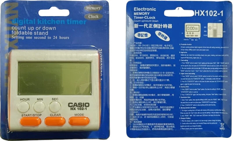 Casio Digital Timer HX102 1 Countdown Slim Reminder Both Side Casio Digital Timer HX102 1 Countdown Slim Reminder Both Side