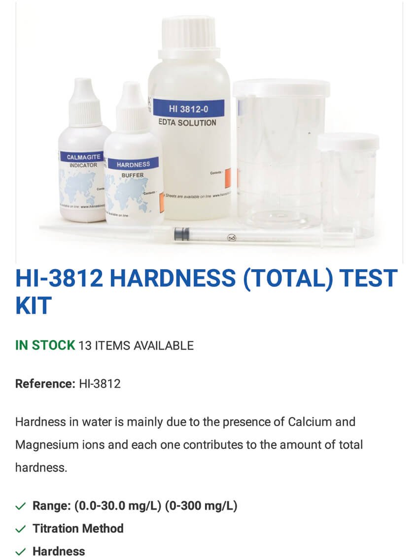 Catalog of Hanna Total Hardness Test Kit HI3812 Romania