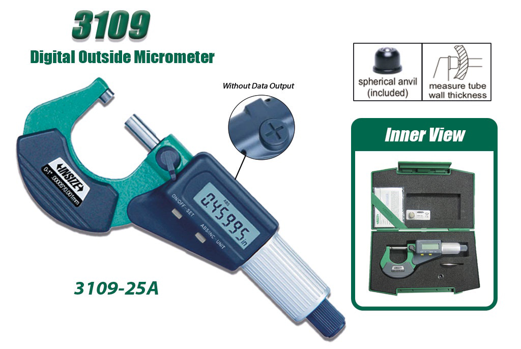 INSIZE Digital Outside Micrometer 3109 25A Digital Micrometer