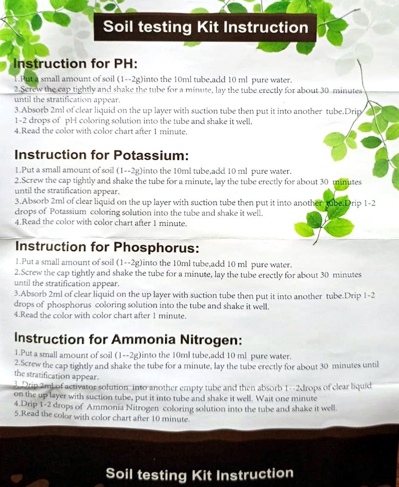 Soil Testing Kit Instruction for NPK