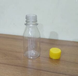 100ml Empty Plastic Bottle with Yellow Cap