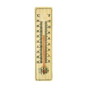 Alcohol Room Thermometer Glass with Wooden Fram