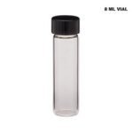 Clear Glass Vial 8 ml with Black Phenolic Cap