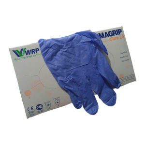 Dermagrip Ultra Nitrile Hand Gloves 1 Box Blue Color Large