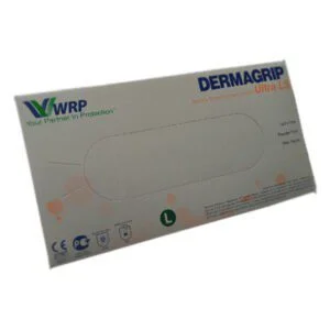 Dermagrip Ultra Nitrile Hand Gloves 1 Box Blue Color, Large Size