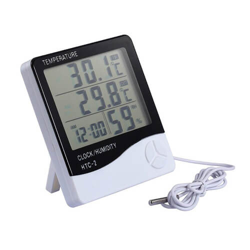 HTC 2 Temperature Humidity Digital Hygrometer with Alarm Clock