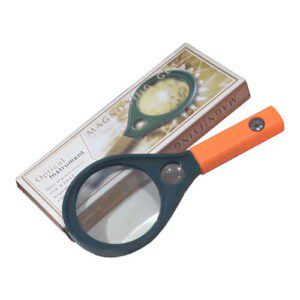 Hand Magnifying Glass 75mm Orange Green