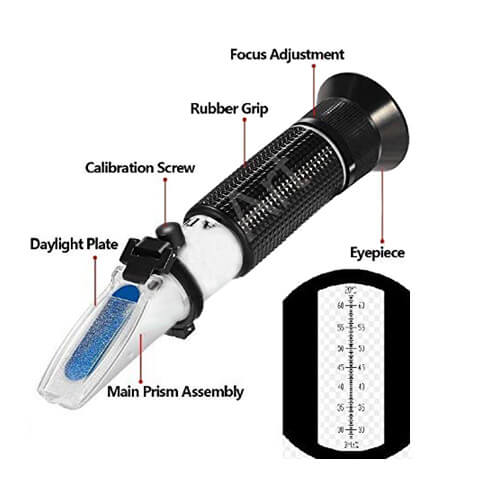 Refractometer 28 62 Brix with ATC