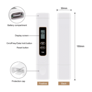 TDS-5 TDS Meter Water Purity Tester Pen for Pools, Aquariums, Biofloc, Drinking Water