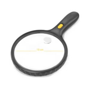 Magnifying Glass 150mm Double Magnification Magnifier with 3 LED Light