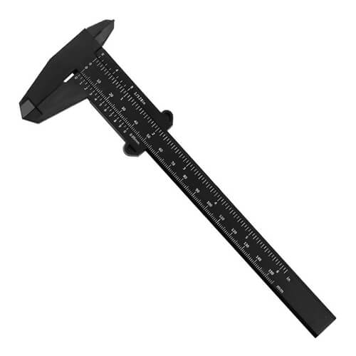0 150mm Plastic Slide Caliper Double Scale Vernier Caliper – Black Color