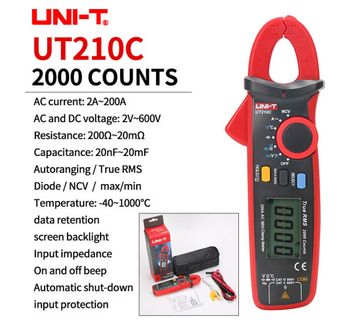 Details of UNI T UT210C Digital Mini Clamp Meter