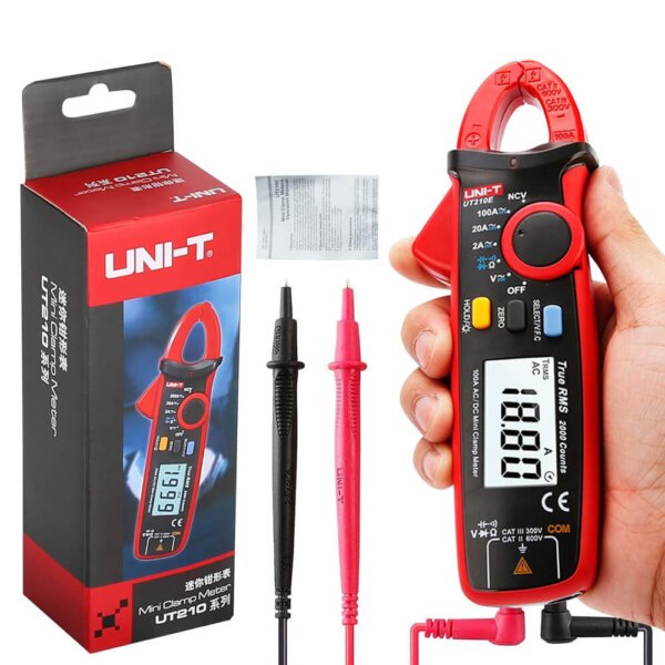 UNI T UT210E Mini Digital Clamp Meter 100A AC DC UNI-T UT210E Digital Clamp Meter True RMS
