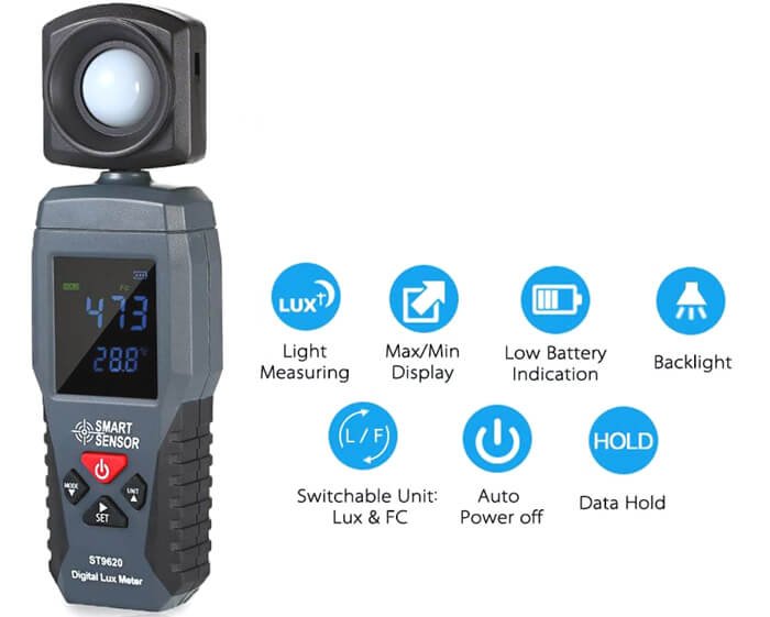 Details of Smart Sensor Digital Lux Meter ST9620