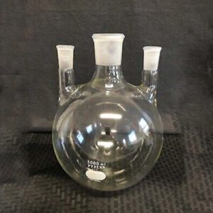 Pyrex Glass Boiling Flask 5000ml Three Nack B24 29