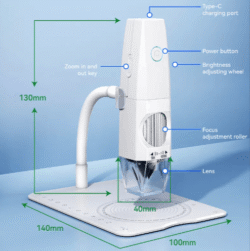 USB WiFi Digital Microscope 1000X Zoom and Compatible with Mobile & PC