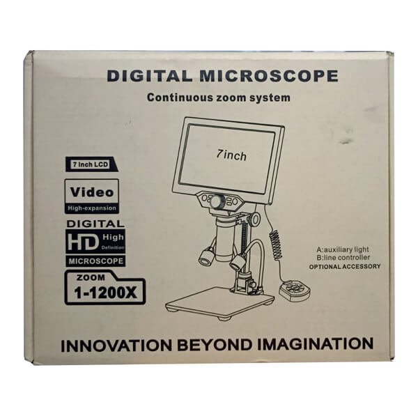 Portable Digital Microscope G1200 with 7 inch LCD Monitor 12MP and 1200X Zoom Microscope Box Portable Digital Microscope G1200 with 7 inch LCD Monitor 12MP and 1200X Zoom Microscope Box