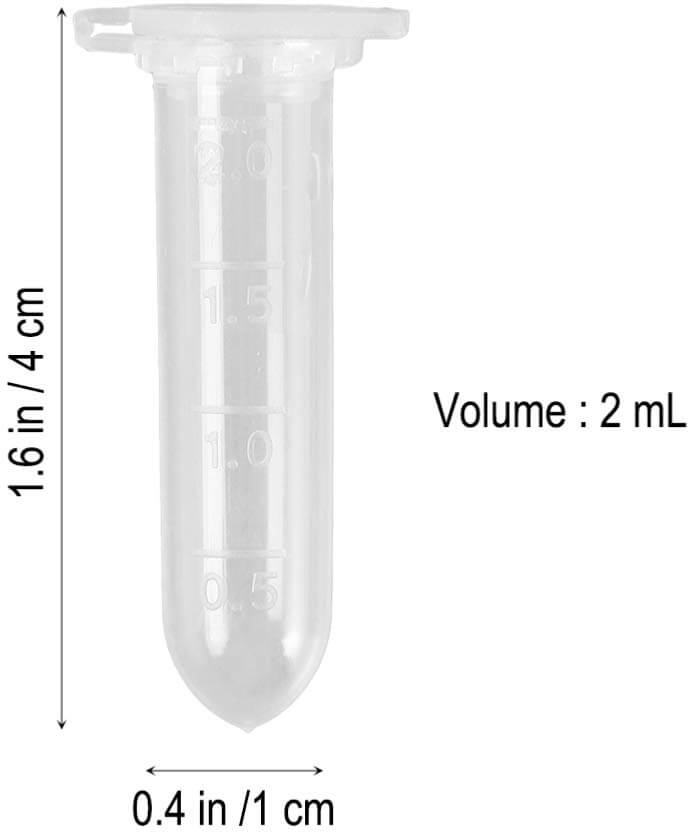 Eppendorf Tube 2ml 500 Pcs Microcentrifuge Tubes Size Scale