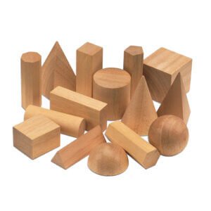 Wooden Geometric Solids 15 Pcs Set