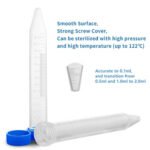100 Pcs 15ml Centrifuge Tubes with Screw Cap Polypropylene Container