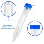 100 Pcs 15ml Centrifuge Tubes with Screw Cap Polypropylene Container