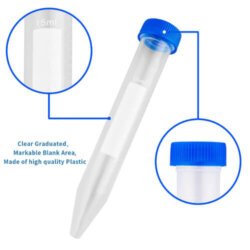 100 Pcs 15ml Centrifuge Tubes with Screw Cap Polypropylene Container