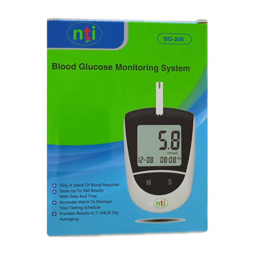 NTI Blood Glucose Monitor BG 208 with 25 Strips