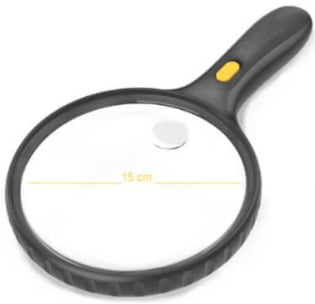 Magnifying Glass 150 mm Double Magnification Magnifying Glass with 3 LED Light