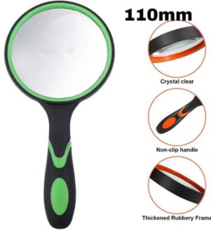 Multiple Colors 110mm Handheld Plastic Magnifying Glass