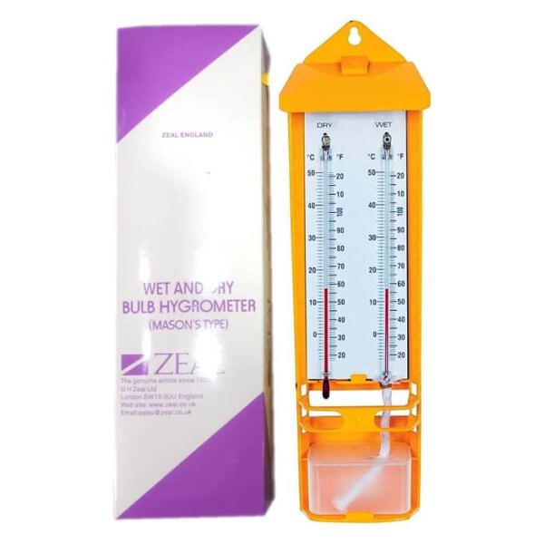 Zeal Wet and Dry Hygrometer Spirit Base in Box Zeal Wet and Dry Hygrometer Alcohol Base