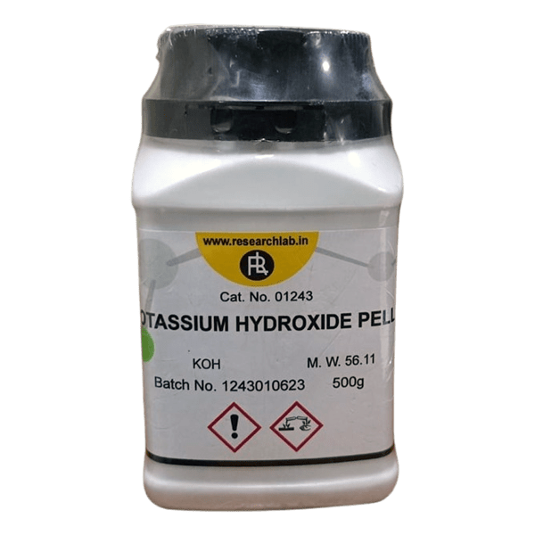 Potassium Hydroxide Pellets 500g ResearchLab India