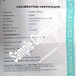 Arco Volumetric Flask Sample Certificate