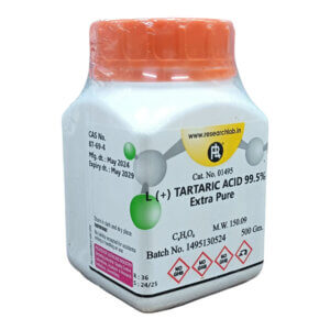 L(+) Tartaric Acid 99.5% Extra Pure 500g RL India