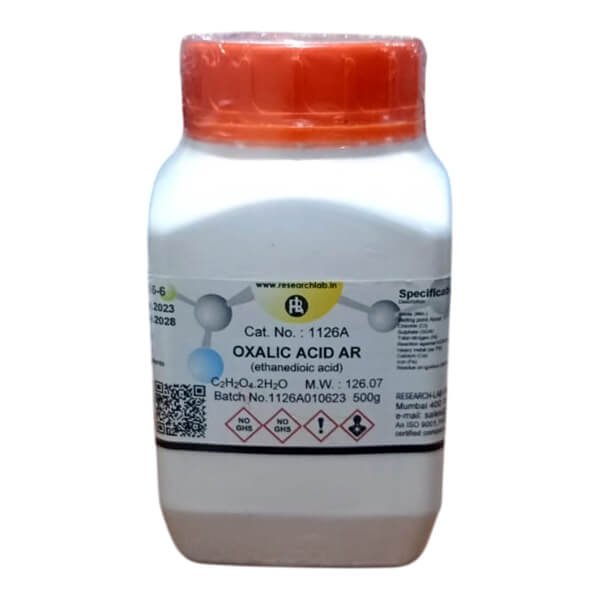 Oxalic Acid AR 500g (Ethanedioic Acid) RL India Oxalic Acid AR 500g (Ethanedioic Acid) RL India