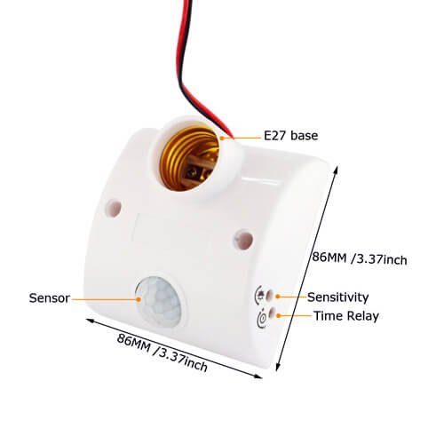 Motion Sensor Lamp Holder E27 PIR Holder Details Motion Sensor Lamp Holder E27 PIR Holder - Image 3