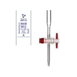 Arco Glass Burette 50mL Straight Bore Class A PTFE Stopcock
